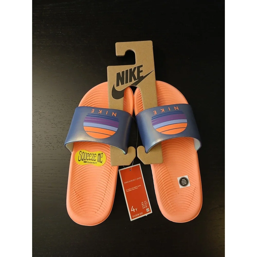 Nike Kawa Slide SE 2 GS PS Sunset Dk Purple Dust Bright Mango DA2638-500 4Y